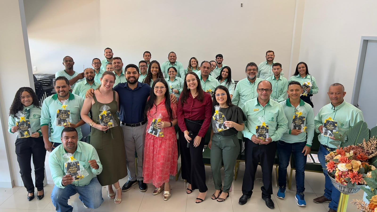 Turma de treinamento em empresa